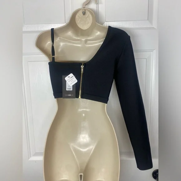 Kali Bandage Black Crop Top  One Shoulder Top Small - Picture 5 of 6